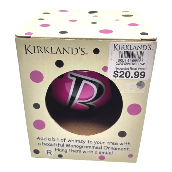 Kirkland's Monogramed Christmas Ornament Letter "R" - Picture 2 of 3